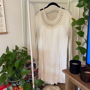 Gauze long sleeve flowy dress